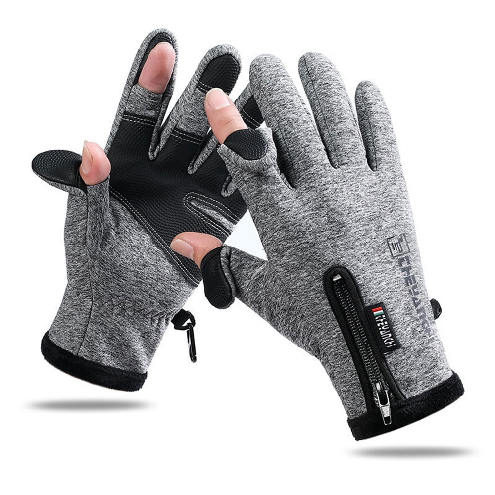 2 Fingers Cut Fishing Gloves Anti-slip Waterproof Skidproof Sun Protection 