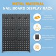 thumbnail image 3 of Feeloco 2 Pcs Metal Pegboard Display Stand with 24 Peg Hooks for Retail Crafe Shows&Fairs,Black Merchandise Display Rack for Seling Accessories,Display Stands for Boutique,Stores(16*12 inch), 3 of 8
