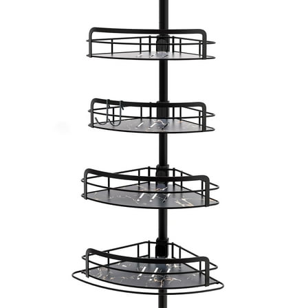 INNVELLO 4-Tier Corner Shelf Shower Caddy , Iron Tension Pole Organizer