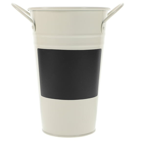 FRCOLOR  Retro Planter Galvanized Flower Bucket Tin Pot Small Room Decoration