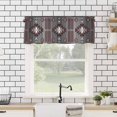 thumbnail image 4 of Boho Curtain Valances for Windows, Farmhouse Style Aztec Moroccan Red Black Gray Rod Pocket Valance Window Treatments Short Curtains for Kitchen Bathroom Living Room, 4 of 6