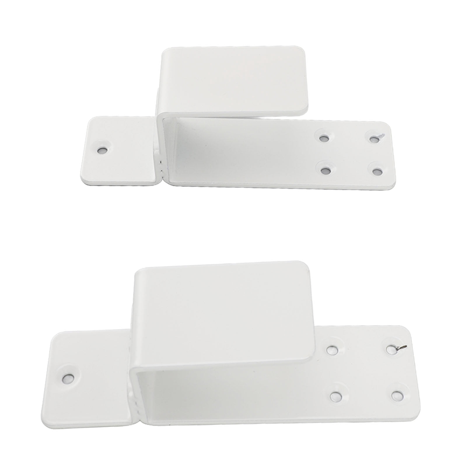 LAZIOEGR 2PCS Door Barricade Brackets Drop Open Bar Holder Carbon Steel U Bracket for 2x4 Boards White