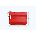 thumbnail image 2 of Men Women Genuine Leather Card Coin Key Holder Zip Wallet Pouch Bag Purse, 2 of 5