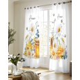 thumbnail image 5 of White Daisy Sheer Curtains 84 Inch Length 2 Panels Set for Living Room/Bedroom, Spring Floral Elegant Farmhouse Botanical Bees Kitchen Curtains Grommet Semi-Sheer Curtains Window Treatments 52"x84"x2, 5 of 7