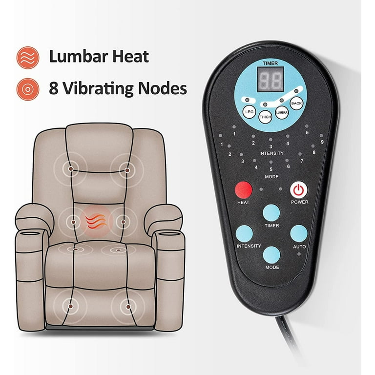 MCombo Large Power Lift Recliner Chair Sofa with Massage and Heat