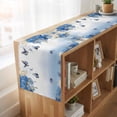 thumbnail image 6 of Flower Butterfly Blue 70 Inch Table Runner, Spring Botanical Watercolor Floral Leaf Farmhouse Dresser Scarf Cotton & Linen Tablerunner for Dining/Kitchen Island/Holiday Party Décor 13" x 70", 6 of 9