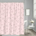 thumbnail image 2 of Pink Heart Shower Curtain Valentine''s Day Romantic Love Sweet Lover Minimalist Modern Bathroom Decor Curtains Set with Hooks, 70" W x 84" H, 2 of 6