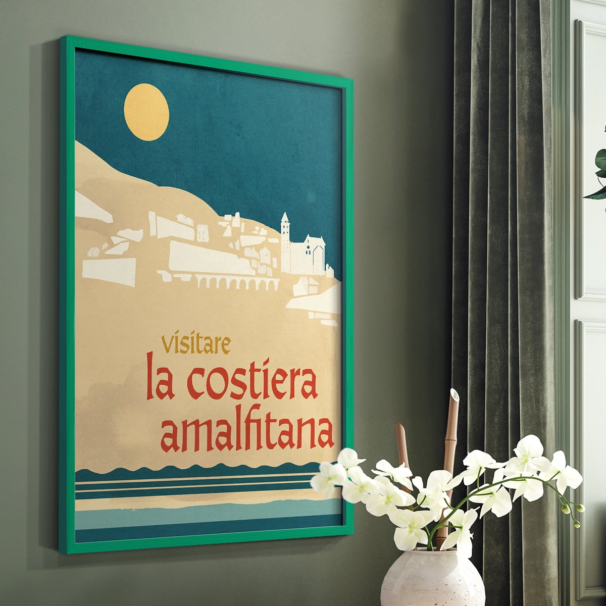 Summer Abroad IV Framed Print in Green Solid Wood Framed Print No Nail Hanging