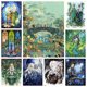 thumbnail image 2 of Pintura de diamante 5D con diseño de príncipe elfo y señor de fantasía, anillo con paisaje forestal con árbol y flores, punto de cruz, mosaico, decoración del hogar, 2 of 5
