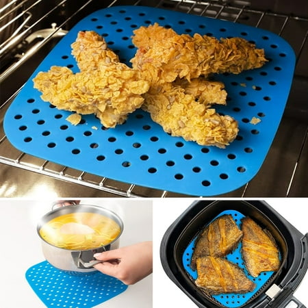 

Jytue 3PCS Reusable Silicone Air Fryer Liners 8.5 Inch Square Non-Stick Air Fryer Basket Mats Air Fryer Accessories for Steaming Basket Bamboo Steamers Baking