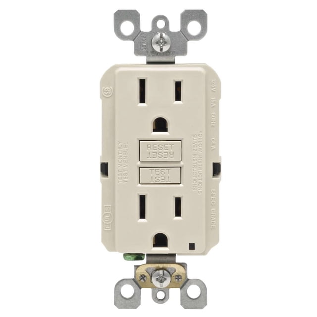 Toma eléctrica Leviton R06-GFNT1-0KT 15A GFCI