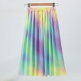 thumbnail image 3 of WMTBSRSW Girl's Fashion Rainbow Skirt Elastic Waist Ruffle Flowy A Line Boho Summer Skirts Colorful Tie Dye Casual Elegant Party Prom Skirts 4-15 Years, 3 of 6