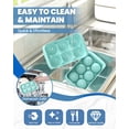 thumbnail image 5 of Asoricing Ice Cube Tray, Large Whiskey Ice Cube Molds, 1.93’’ Round Ice Cube Trays Set, Easy to Fill & Release with Storage Bin and Ice Tong for Whiskey Lover, 2 Pack, Mint, 5 of 8