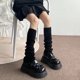 thumbnail image 3 of Lolita-calcetines largos de punto para mujer, calentadores de piernas, cubierta de pie cálida, calentador de brazos blanco, calcetines de ganchillo, puños de botas, Otoño e Invierno, 3 of 4