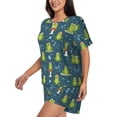 thumbnail image 3 of Womens Pajama Sets With Pocket, funny frogs dragonfly Raining Lounge Sets Short Sleeve Sleepwear PJ Sets for Women, 3 of 6