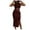 Brown, variant on Tumotour 2 Piece Outfits Set For Women Casual Sexy Round Neck Sleeveless Ribbed Tank Top Bodycon Slit Midi Skirt Outfit Dress Set