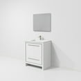 thumbnail image 6 of Lafarre 30 in W White Bath Vanity, Cultured Marble Top, Chrome Faucet Set and 28 in Mirror, 6 of 9