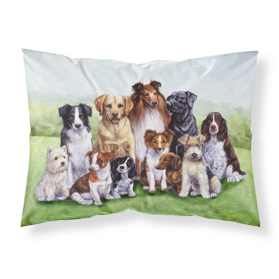 Springtime Dogs Fabric Standard Pillowcase