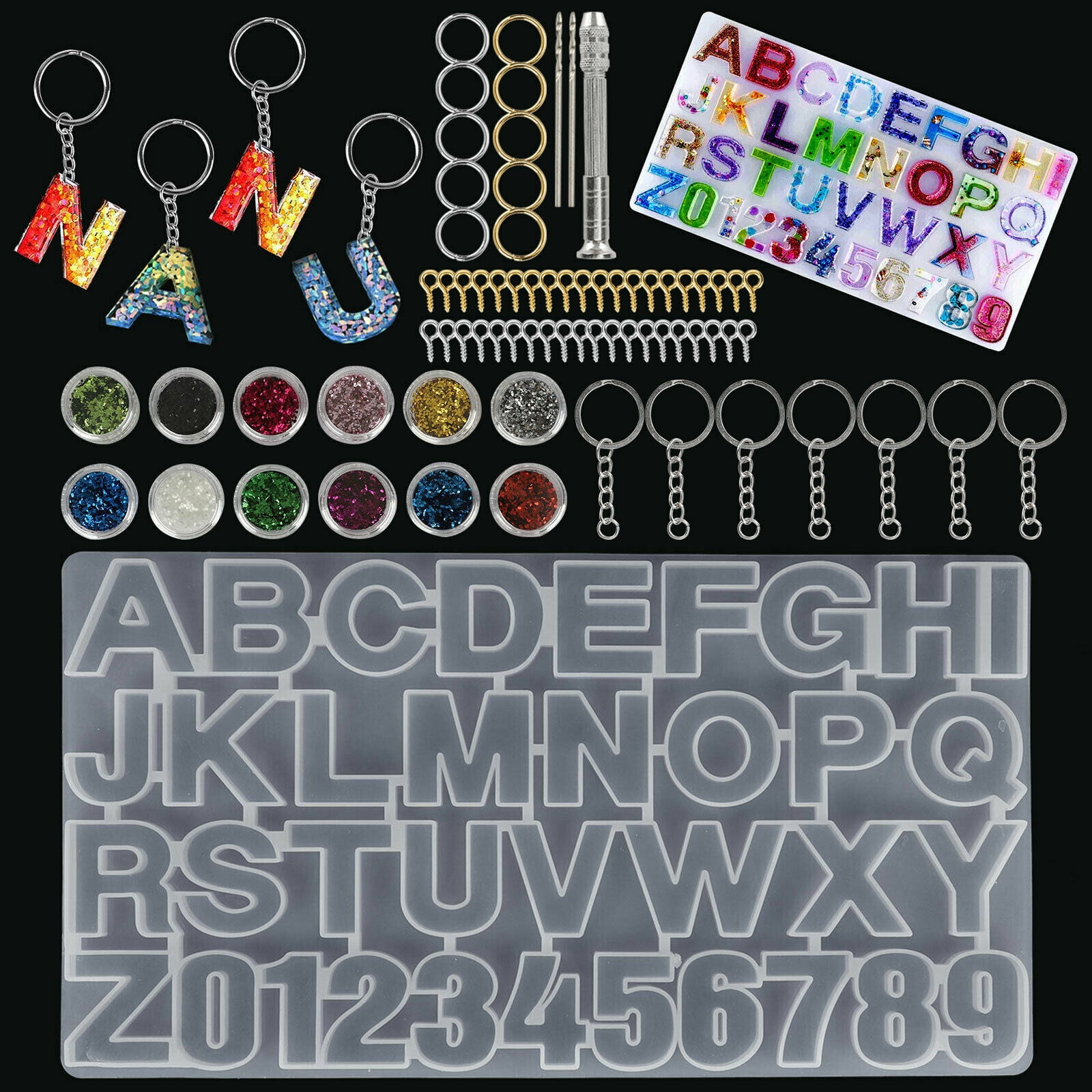 Silicone Resin Casting Mold Epoxy Spoon Kit Number Alphabet Craft Mould Tool DIY 