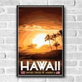 thumbnail image 2 of Hawai'i Vintage Travel Poster / Postcard WPA Style Retro Hawaii Palm Trees, 2 of 4