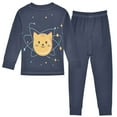 thumbnail image 2 of FORMRS Long Sleeve Top and Pants Pajama Set for Niños 2-Piece Sleepwear, Sizes 18M-8Y, Orange Cat Planet, 2 of 6