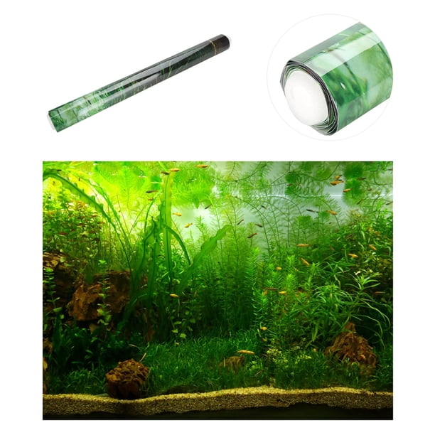 Póster de pecera agua hierba acuario póster de fondo adhesivo de PVC adhesivo de papel de terrario para el fondo del acuario Anggrek Otros