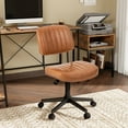 thumbnail image 4 of Costway 2PCS PU Leather Office Chair Adjustable Swivel Task Chair with Backrest Orange, 4 of 10