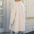thumbnail image 6 of Lovzfmll Winter Coats for Women, Solid Color Stand Collar Coat, Faux Fur Plush Trench Jacket, Winter Clothing, 6 of 8
