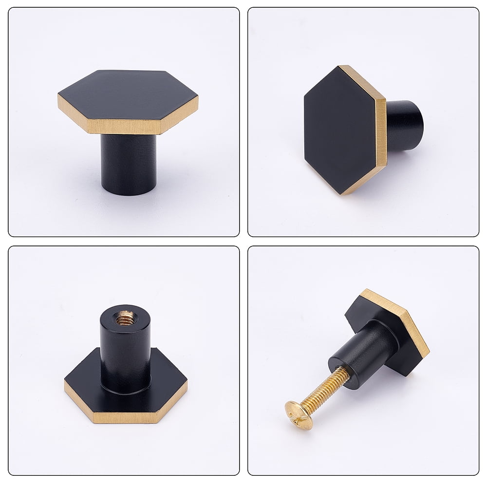 8pcs 2size Black Brushed Brass Knobs Gold Cupboard Knobs for Kitchen Copper Brass Cabinet Knobs for Drawer Brass Cabinet Knobs Pulls HardwareDIY