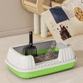 thumbnail image 5 of Semi-Enclosed Splash-Proof Tall Cat Litter Box, Spacious Interior Space for Kittens & Adult Cats, Equipped with Matching Cat Litter Scoop, Anti-Splash Cat Toilet Pan, Household Pet Waste Box, 5 of 6
