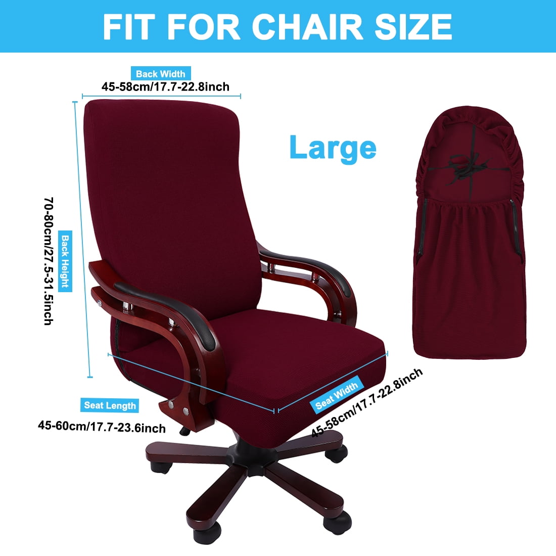 Unique Bargains Stretch Office Chair Cover Armchair Protector Slipcovers Burgundy L