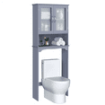 thumbnail image 2 of Yaheetech Toilet Storage Cabinet with 1 Open Shelf, Gray, 2 of 9