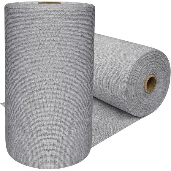 75 Pack Microfiber Cleaning Cloth Roll,Reusable Tear Away Towels,Washable Ultra Absorbent Cleaning Rags for House,Car,Glass,Garage,Kitchen or Shop(Grey)