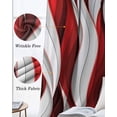 thumbnail image 6 of Red White Moire Black Out Curtains 54 Inch Long, Short Curtains for Small Window, Modern Abstract Art Room Darkening Farmhouse Window Curtains for Kitchen Bedroom 42"x54" 2 Panels, 6 of 8