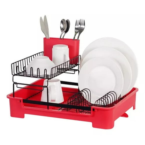 Escurridor Platos Trastes Plástico Rep Rojo 1536 Brang