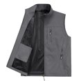 thumbnail image 4 of Fashion Top for Men - Men Solid Color Casual Outdoor Workwear Fishing Fashion Vest for Slimming T-shirt,Grey,L, 4 of 4