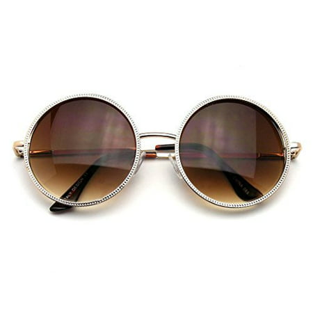 Emblem Eyewear - Designer Round Metal Fashion Vintage Inspired Circle Sunglasses