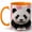 Orange, variant on Panda Portrait Coffee Mug, Wildlife Animal Mug, Ceramic 11 oz