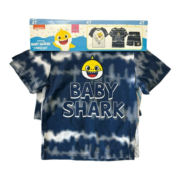 Nickelodeon Pinkfong Boy's Baby Shark 3 Piece T-Shirts and Short Set (2T)