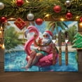 thumbnail image 2 of Christmas Placemats Set of 4, Santa Claus Place Mats Pool Palm Tree Beach Placemat Table Decoration for Kitchen Table Dinner Xmas Holiday Party Home Decor Indoor Outdoor 13x19 Inch, 2 of 9