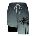thumbnail image 5 of DPTALR Men's Hawaiian Style Printed Casual Beach Shorts with Drawstring, Pockets & Inner Lining,Black,Big and Tall Men M, 5 of 5