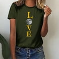 thumbnail image 2 of Penkiiy T-Shirt Musulman Ramadan pour Femmes T-Shirts Graphiques Mignons pour Femmes Col Rond Manches Courtes Imprimé Lune T-Shirt Décontracté 2TG Vert Armée, 2 of 6