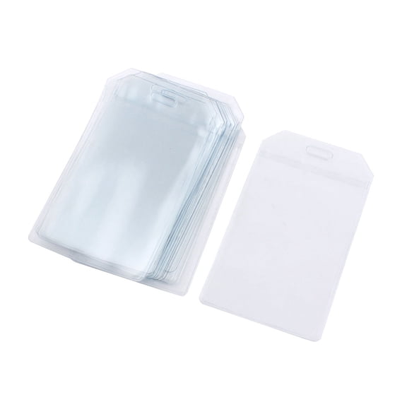 Unique Bargains 15 Pieces Clear Plastic Vertical Company Staff Name Card Badge Holders