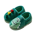 thumbnail image 6 of WUANDIXFA House Slippers Boys Toddler Boys Girls House Slippers Indoor Home Shoes Warm Slipper for Kids Baby Soft Winter Warm Walking Shoes Green,US 9.5, 6 of 7