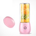 thumbnail image 2 of Exprimidor eléctrico portátil, licuadora de alimentos para bebés, taza mezcdora USB recargable 400 ml Mezcdor de 4 cuchils Rosa Baoblaze exprimidor portátil para el hogar, 2 of 7