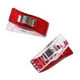 thumbnail image 3 of Clips de costura Abrazaderas de plástico transparente para colchas | Juego de 50 | Fondo plano marcado con 5 mm 7 mm 10 mm | Porta manualidades de tela multiusos | Rojo | 2,7 x 1,1 x 1,5 cm, 3 of 5