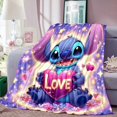 thumbnail image 4 of Cartoon Cute Stich Blanket, 3D Printing Lilo & Strong Soft and Comfortable Children's Nap Sleeping Blanket, Bedding, 4 of 5