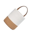thumbnail image 1 of Bearachild Cesta de almacenamiento colgante para lavandería, Picnic, toalla de planta, juguete de estilo nórdico, maceta tejida, soporte de Almacenamiento y organización del hogar Blanco+Caqui 16*18cm, 1 of 6