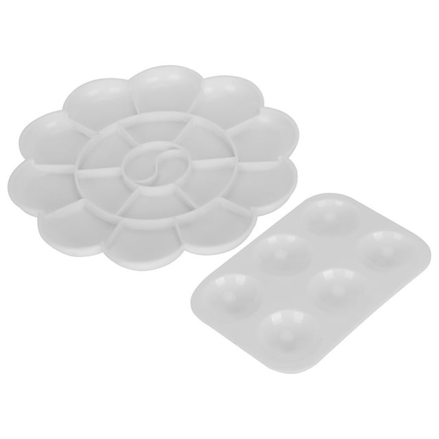 Suministros de pintura, paleta de pintura de 2 uds, paleta blanca gruesa, bandeja de mezcla de pintura, funcionalidad inteligente Jadeshay A