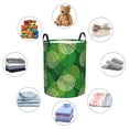 thumbnail image 4 of Fuzoiu Green Flower Print Circular Hamper,Laundry Basket with Handle,Collapsible Laundry,Dirty Clothes Storage Basket,for Bedroom Bathroom Dorm Living Room-Small, 4 of 6